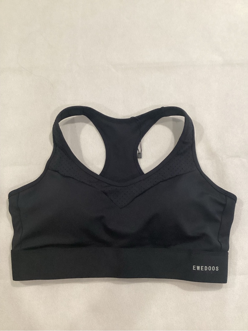 Ewedoos Black Racerback Perforated Sports Bra size large 9/2